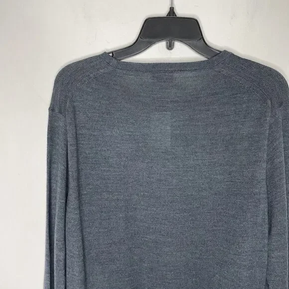 J.CREW Sweater Mens M Gray Machine-Washable Merino Wool Blend Pullover NEW AP638
